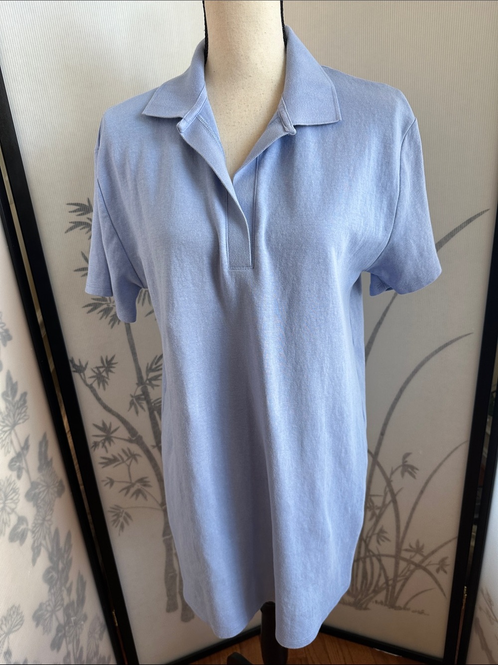 Zara Light Blue Polo-Style Mini Dress